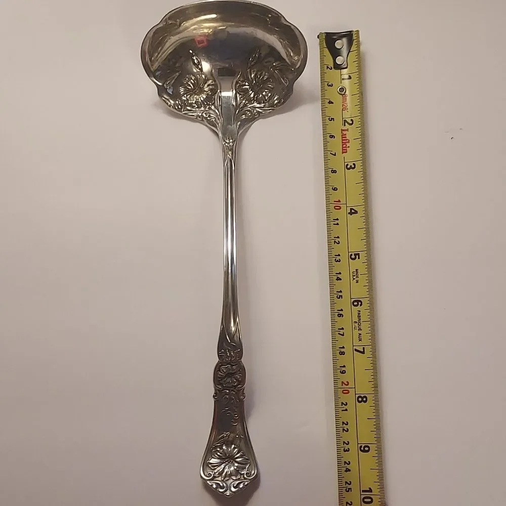 Wm. A Roger's Antique Soup Punch Silverplate Ladle Grenoble Pattern 10 inches
